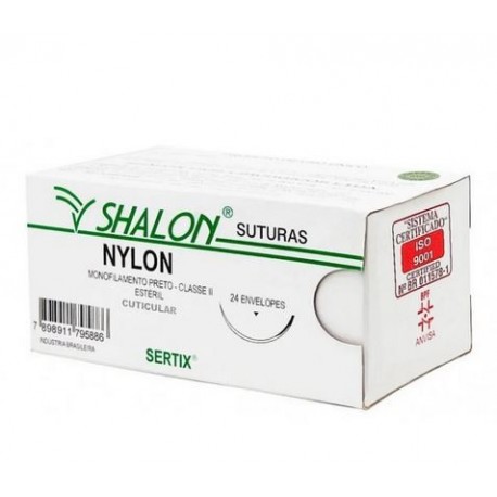 NYLON PRETO 3-0 C/AG 1,5 CX/24 - SHALON