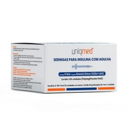 KIT SERINGA INSULINA 0,5ML C/ AG FIXA 6X0,25 31G C/10 - UNIQMED
