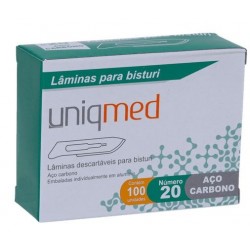 LAMINA BISTURI N 20 CX C/100 - UNIQMED