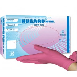 LUVA NITRIL S/PO ROSA G CX/100 - NUGARD