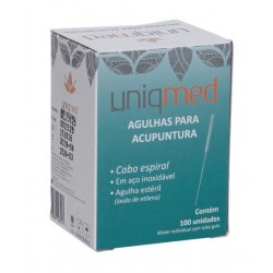 AGULHA P/ ACUPUNTURA 0,18X8MM CX/100 - UNIQMED