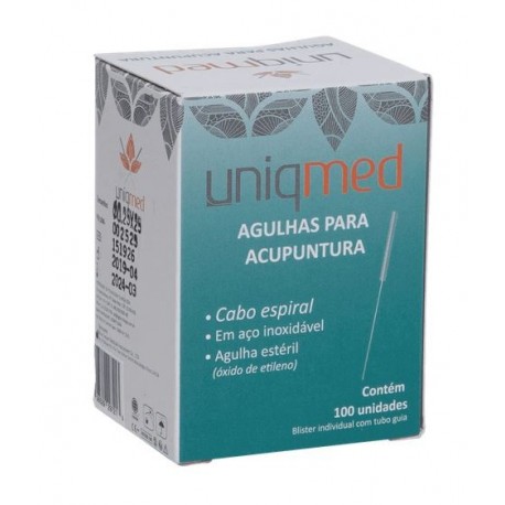 AGULHA P/ ACUPUNTURA 0,18X8MM CX/100 - UNIQMED