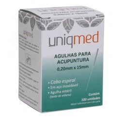 AGULHA P/ ACUPUNTURA 0,20X15MM CX/100 - UNIQMED