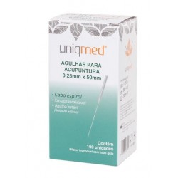 AGULHA P/ ACUPUNTURA 0,25X50MM CX/100 - UNIQMED
