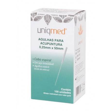 AGULHA P/ ACUPUNTURA 0,25X50MM CX/100 - UNIQMED