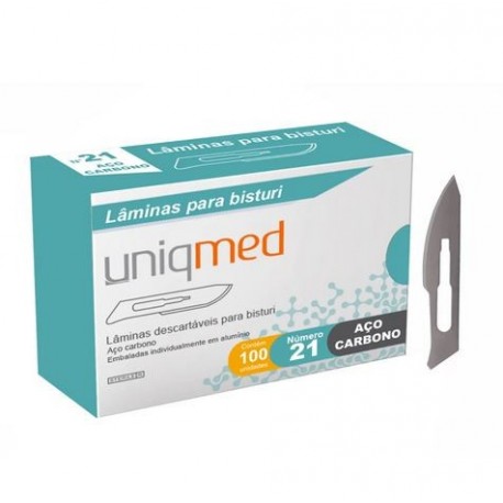 UNID LAMINA BISTURI N 21 - UNIQMED