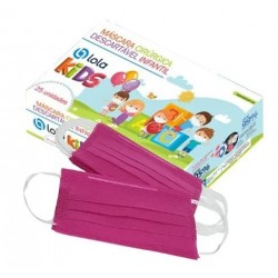 MASCARA TRIPLA ROSA INFANTIL C/25 - LOLA