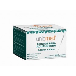 AGULHA P/ ACUPUNTURA 0,25X50MM CX/1000 - UNIQMED