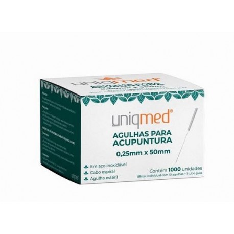 AGULHA P/ ACUPUNTURA 0,25X50MM CX/1000 - UNIQMED