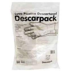 LUVA PLASTICA DESCARTAVEL POLIETILENO TAM U PC/100 - DESCARPACK