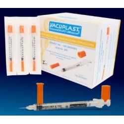 UNID SERINGA INSULINA 1ML C/ AG 12,7X0,33 29G 1/2'' - VACUPLAST