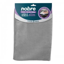 PANO MICROFIBRA 60X80CM C/2 CINZA - NOBRE/GOEDERT