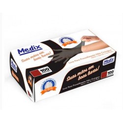 LUVA NITRIL S/PO PRETA M CX/100 - MEDIX