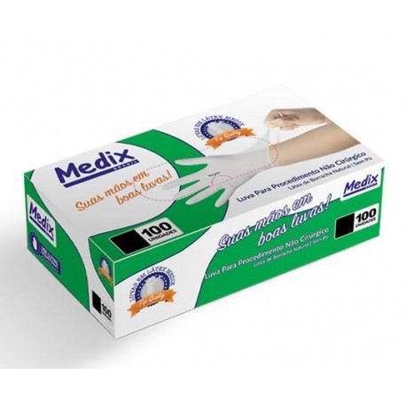 LUVA SAUDE LATEX S/PO P CX/100 - MEDIX