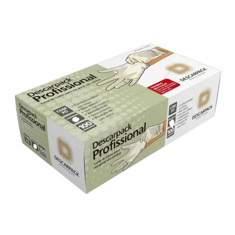 LUVA USO GERAL LATEX C/PO PP CX/100 - DESCARPACK