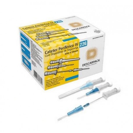 UNID CATETER 22G SEGURANCA AZUL - DESCARPACK