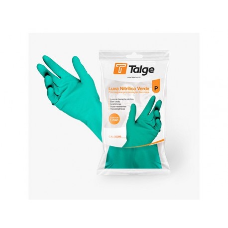 LUVA LIMPEZA PAR NITRIL P/ VERDE P - TALGE