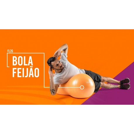 FL26 - BOLA PILATES FEIJAO LARANJA 45CMX90CM - HIDROLIGHT