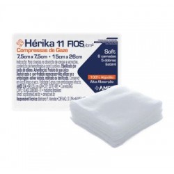 GAZE 11F 7,5X7,5CM PC/10 MT/900 - HERIKA