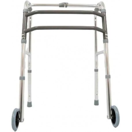 142 - ANDADOR DE ALUMINIO ADULTO C/ RODA 90KG PC/5 - AQUASONUS