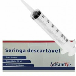 UNID SERINGA 60ML S/AG BICO CATETER C/20 - ADVANTIVE