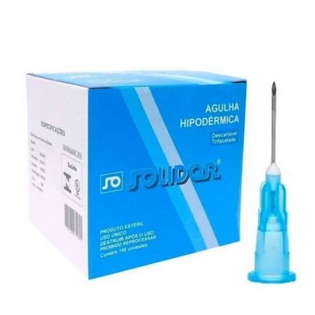 UNID AGULHA 25X0,6 AZUL CX/100 - SOLIDOR