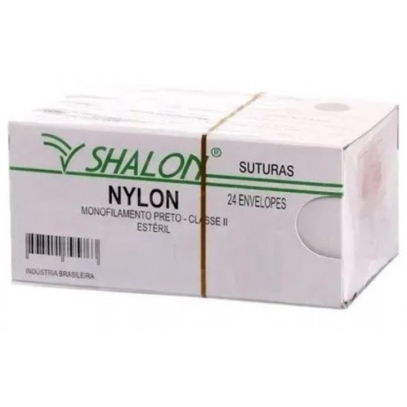 UNID NYLON PRETO 5-0 C/AG 3,0 - SHALON