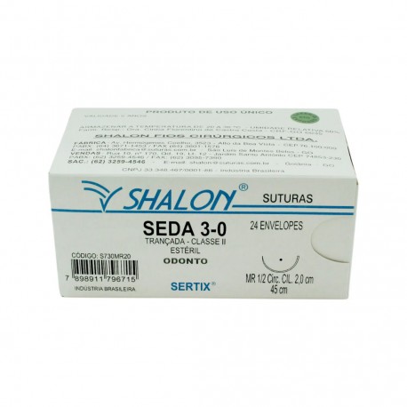 UNID SEDA TRANCADA PRETA 3-0 C/AG 2,0 ODONTO - SHALON