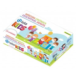 MASCARA TRIPLA AZUL INFANTIL CX/25 - LOLA