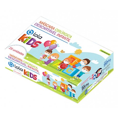 MASCARA TRIPLA AZUL INFANTIL CX/25 - LOLA