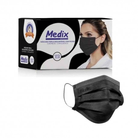 MASCARA TRIPLA PRETA C/50 - MEDIX