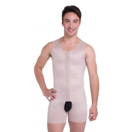 1621 - MODELADOR SHORT/REGATA E FECHO FRONTAL MASC. BEGE GG - BIOBELA