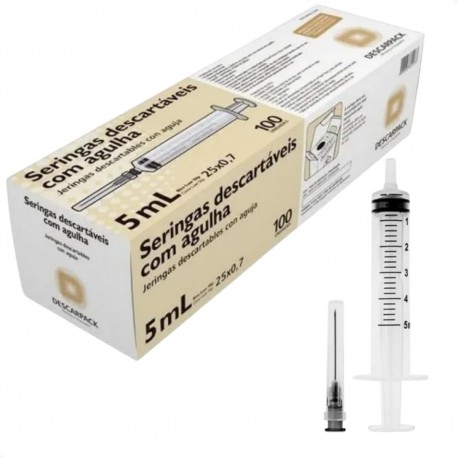 UNID SERINGA 5ML C/AG LS /1 /28 - DESCARPACK