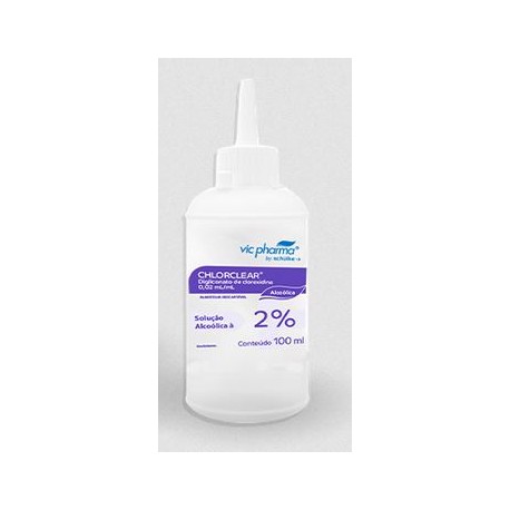 CLOREXIDINA ALCOOLICA AZUL 2% 100ML (CHLORCLEAR) - VICPHARMA