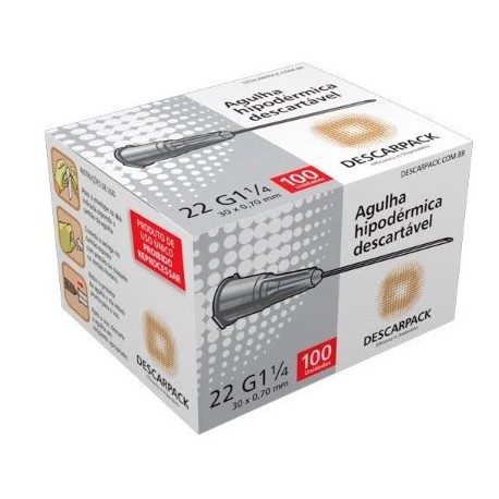 UNID AGULHA 30X0,70 CINZA /1 - DESCARPACK