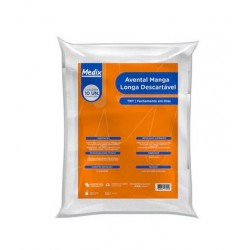 AVENTAL 30GR MANGA LONGA C/PUNHO BRANCO PC/10 - MEDIX
