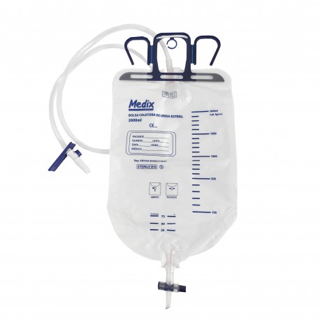 BOLSA COLETORA URINA 2L C/ VALV ANTI REFLUXO - MEDIX