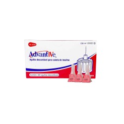 UNID AGULHA P/ CANETA DE INSULINA 4X0,232G - ADVANTIVE