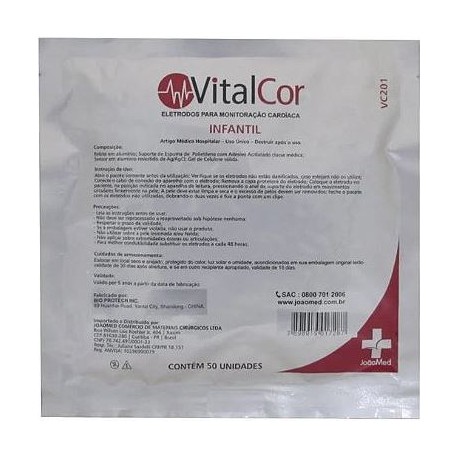 ELETRODO CARDIO C/GEL INFANTIL PC/50 - VITALCOR