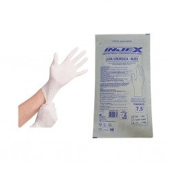 LUVA CIRUR PAR LATEX EST C/PO 7,5 - INJEX