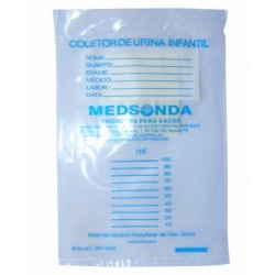 COLETOR URINA INFANTIL TIPO SACO UNISSEX N ESTERIL 100ML PC/10 - MEDSONDA