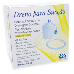 DRENO DE SUCCAO SANFONADO 6,4 MM - 2 VIAS / 19FR - WILTEX