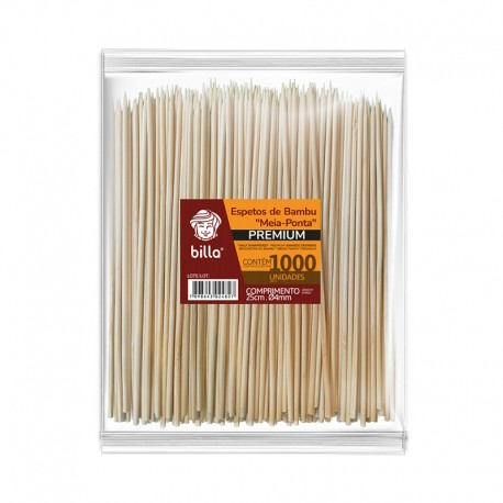 Espeto de Bambu 25CM - BILLA-GLOBAL
