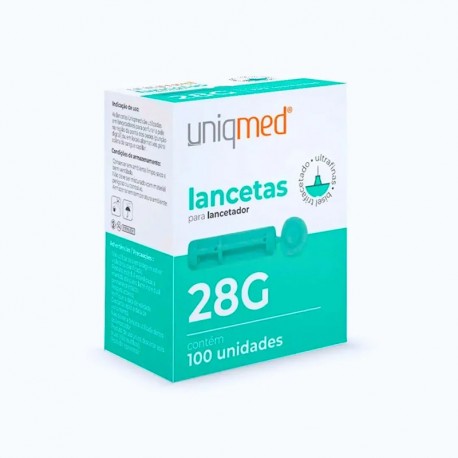 UNID LANCETA28G P/ LANCETADOR CX C/100 - UNIQMED