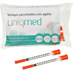 UNID SERINGA INSULINA 1ML C/AG FIXA 31G X 0,2- TKL