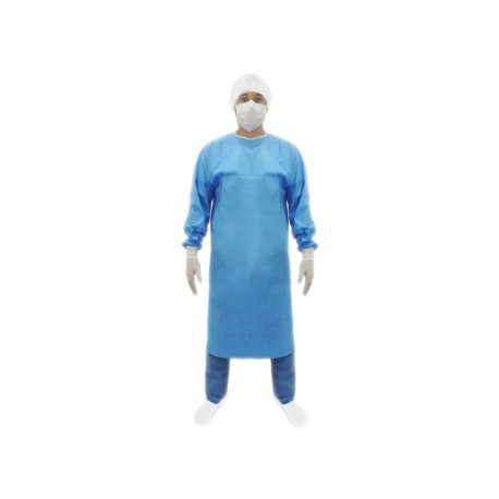 Avental Cir Est 43G Sms Azul Claro XG + TOALHA IMP - MEDIX