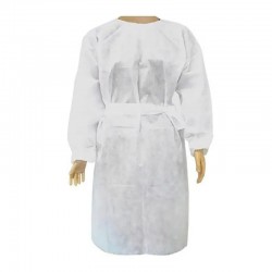 Avental Branco 30G Manga Longa C/ Tiras C/ Elastico Pc/10 - MDE