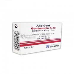 Unid Gentamicina (Sulfato) 40MG/ML 2ML - HYPOFARMA