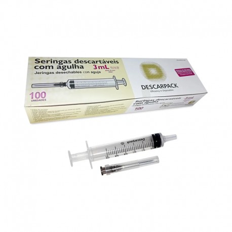 Unid Seringa 3Ml C/Ag Ls 25 X 0,7 - VITALGOLD