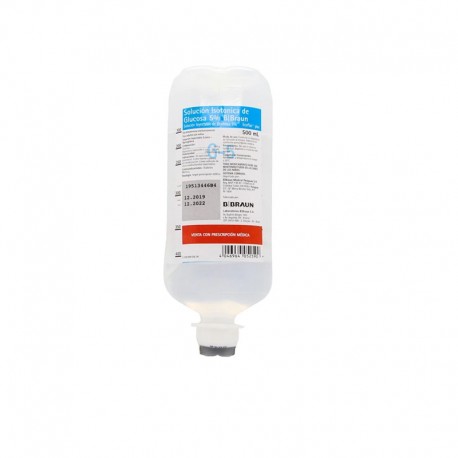 SORO GLICOSE 5% 500ML FRASCO - BRAUN